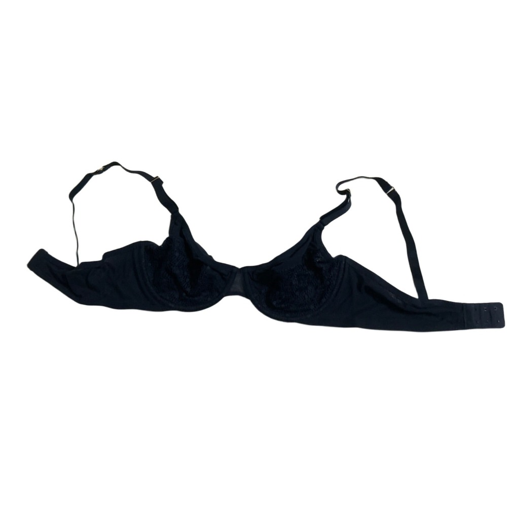 LIVELY Bra 38B Navy Blue Unlined Underwire Mesh Lace Women's All Day T-Shirt Bra